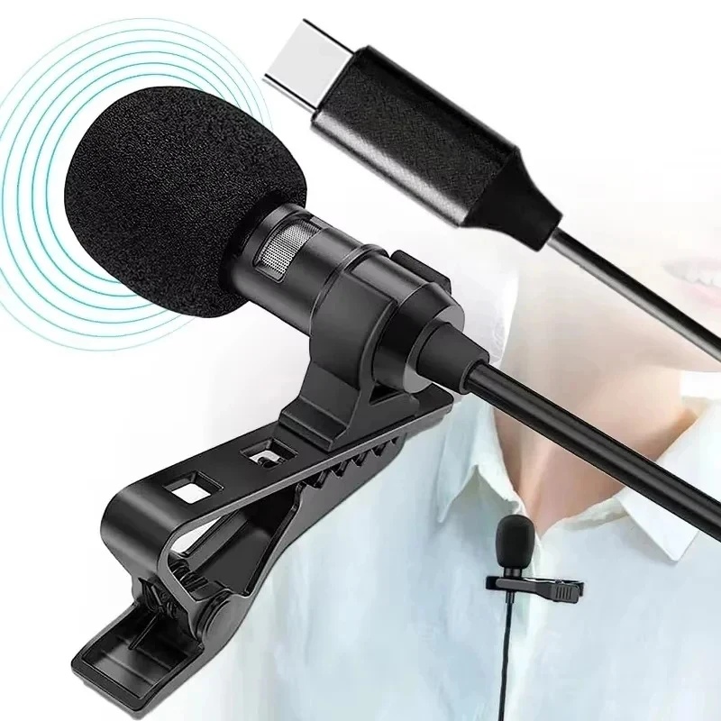 Microphone Capsule - ไมโครโฟนแบบหนีบปกเสื้อขนาดเล็กพกพา 1-5 ชิ้น แบบ USB/3.5 มม./Type-C