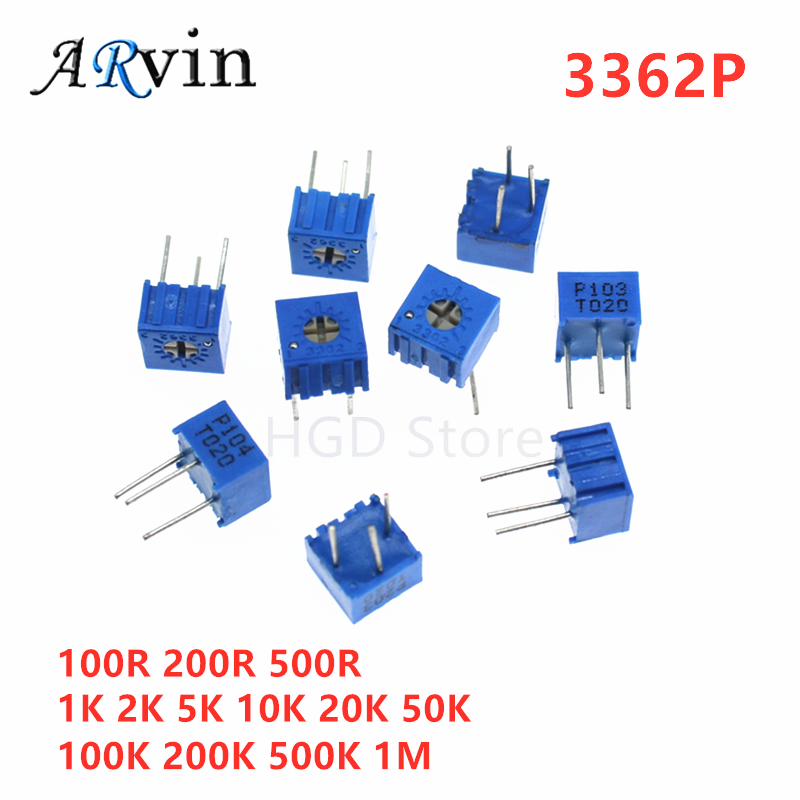 Potentiometer 10K - 10Pcs 3362P Series ความต้านทาน101 201 501