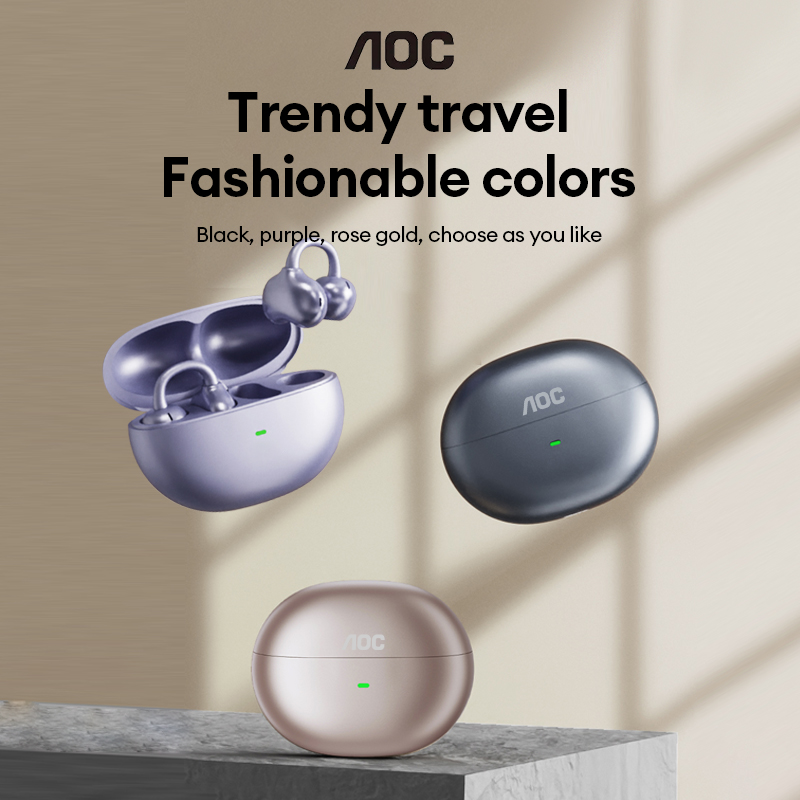 Woofer - AOC ACD2544 หูฟังบลูทูธไร้สายแบบหนีบหู หูฟังแบบเปิดหู เสียงสเตอริโอรอบทิศทาง ดีเลย์ต่ำ