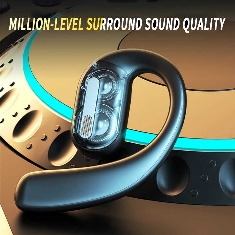 Headphone Parts - หูฟังไร้สายบลูทูธชุดหูฟังเปิดเต็มรูปแบบ Air Conduction หูฟังหูฟังแฮนด์ฟรีตัดเสียงรบกวน Audifonos กีฬา