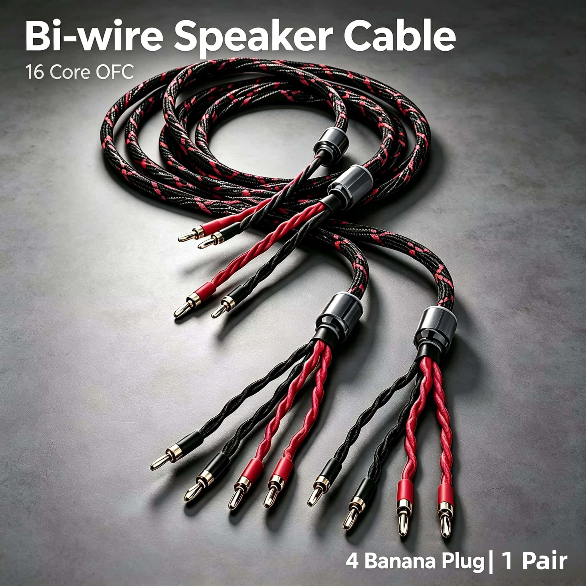 Audio Jumper Wire - สายลำโพงแบบ Bi-Wire 16 คอร์ OFC คู่