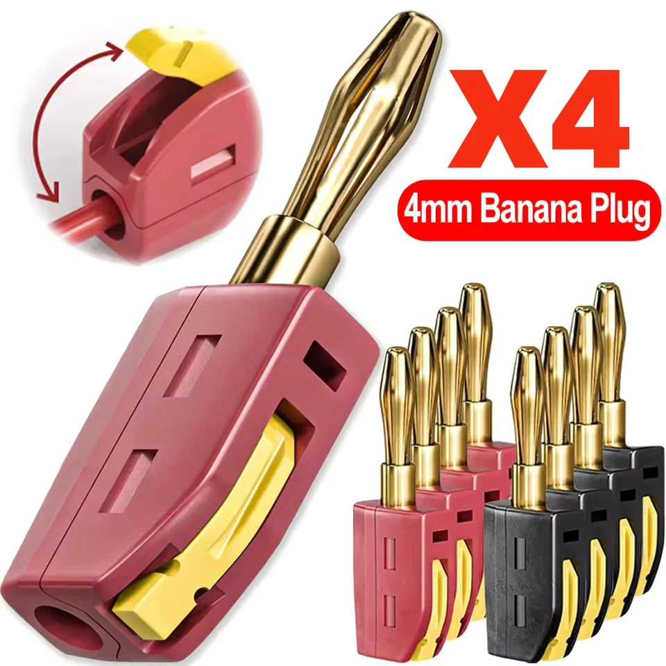 Banana Plug - ขั้วต่อแบบบานาน่า 32A 4 มม. แบบพกพา ไม่ต้องบัดกรี