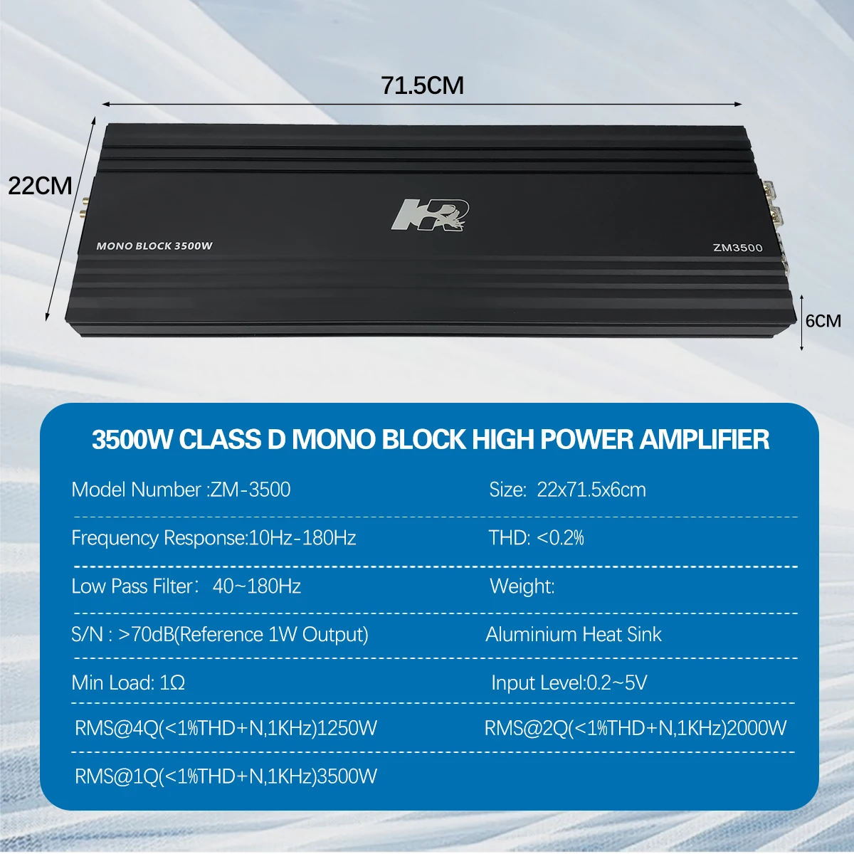 Class D Amplifier - เครื่องขยายเสียงซับวูฟเฟอร์ Zeming Audio ZM-3500 รุ่นปี 2026