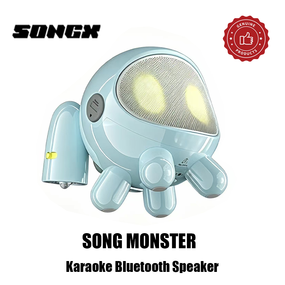 Full Range Speaker - SONGX SONGMONSTER ลำโพงคาราโอเกะหุ่นยนต์น่ารักบลูทูธพร้อมไมโครโฟนไร้สาย 2 ตัวแบบพกพาโฮมเคทีวีลำโพงมินิไฮไฟสเตอริโอ