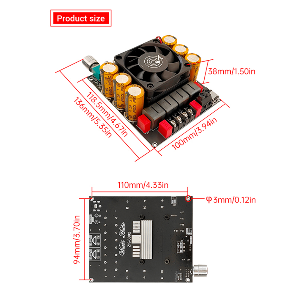 บอร์ดเพาเวอร์แอมป์ ZK-6002 DC1 - Es9018 Dac บทวิจารณ์และราคา